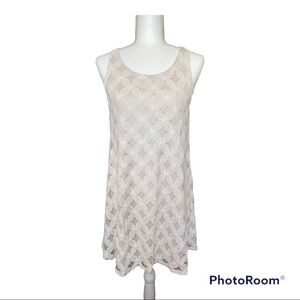 New SJS Off-White Summer Shift Dress S/M